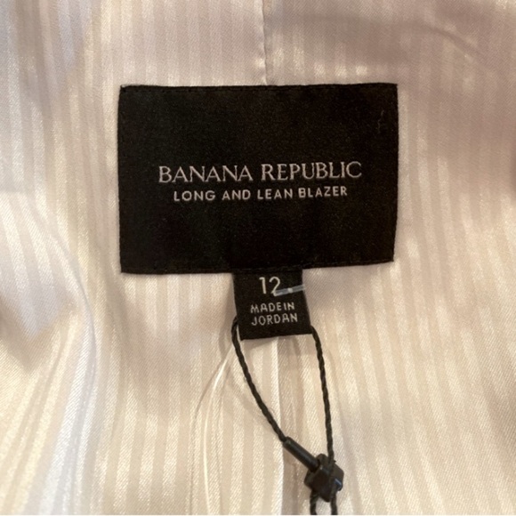 Banana Republic Long & Lean Blazer Professional Career Ivory Cream Size 12 NWT - Picture 8 of 12